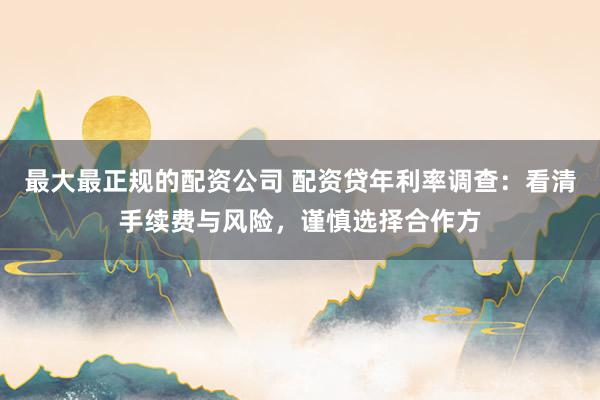 最大最正规的配资公司 配资贷年利率调查：看清手续费与风险，谨慎选择合作方
